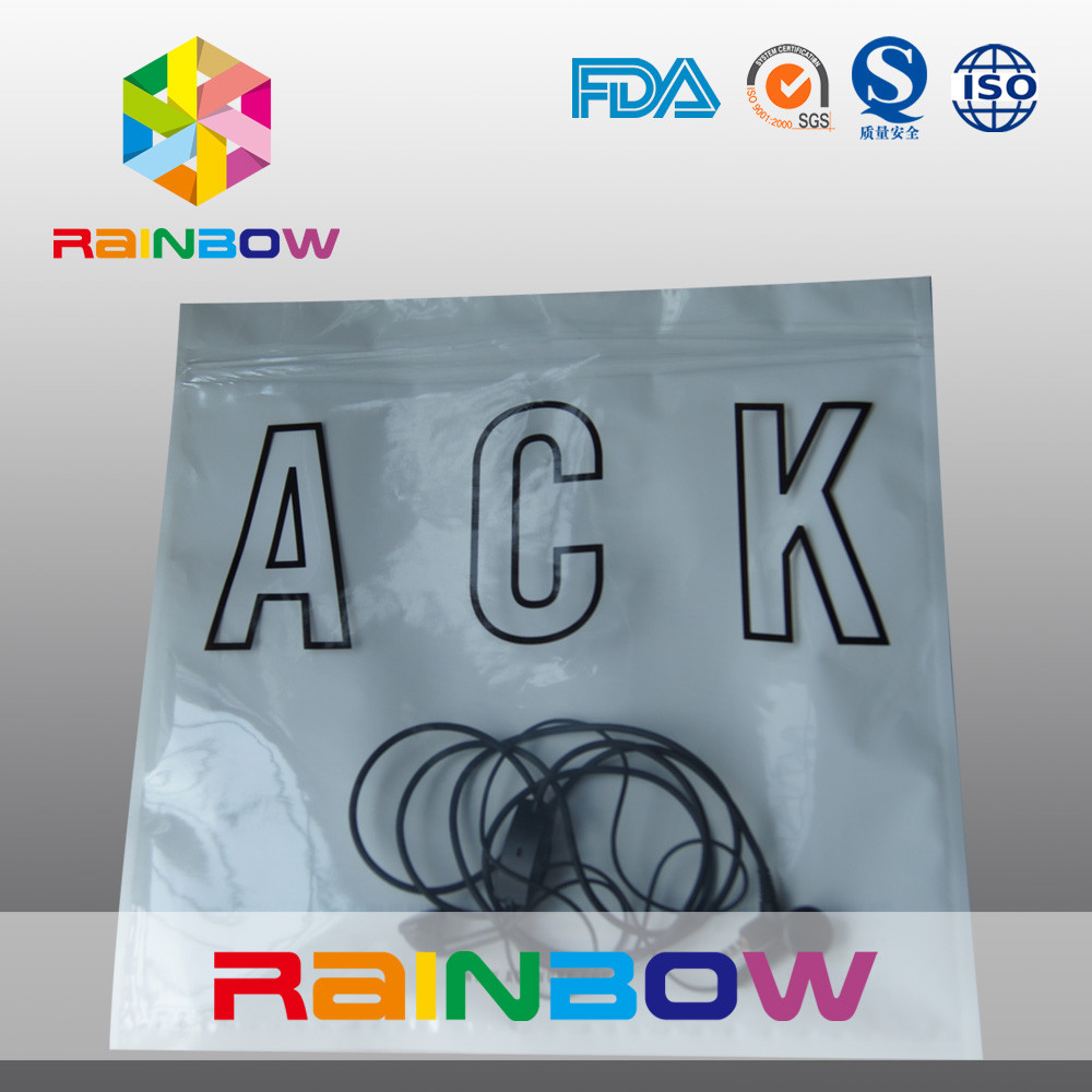 Anti sac statique du joint trois de dos blanc avant transparent latéral de perle avec la tirette