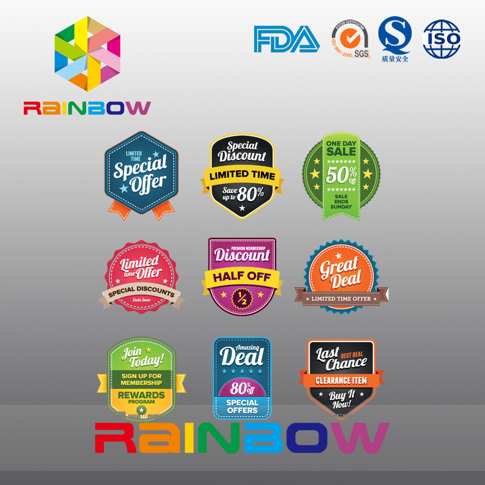 Label de papier de papier d'autocollant d'aimant, label irrégulier de vin d'écran en soie pour la nourriture biologique