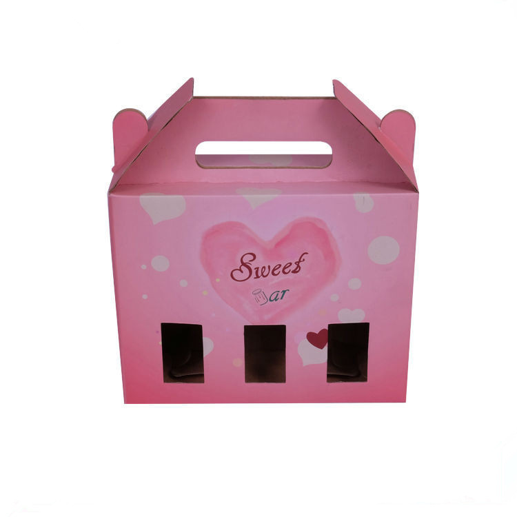 Emballage fermé automatique de boîte de papier de cadeau, caisse ondulée de carton avec la fenêtre