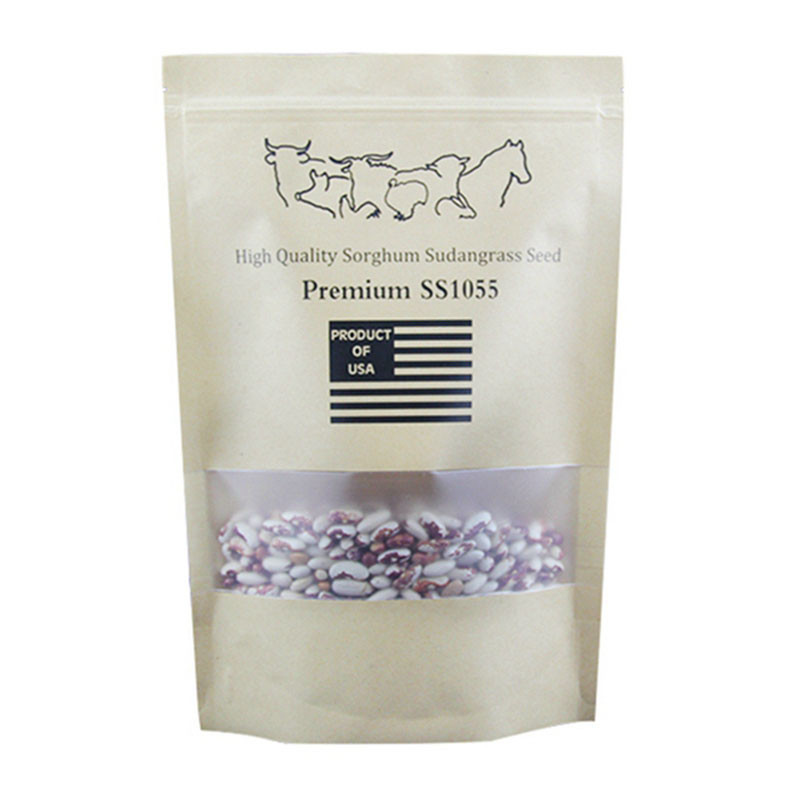 Fenêtre imprimée rescellable de sacs en papier de Papier d'emballage imprimée par coutume pour des graines d'usine