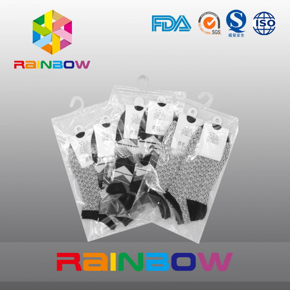 Adaptez le sac zip-lock en plastique d'espace libre d'impression de logo/sac accrochant de crochet avec la tirette