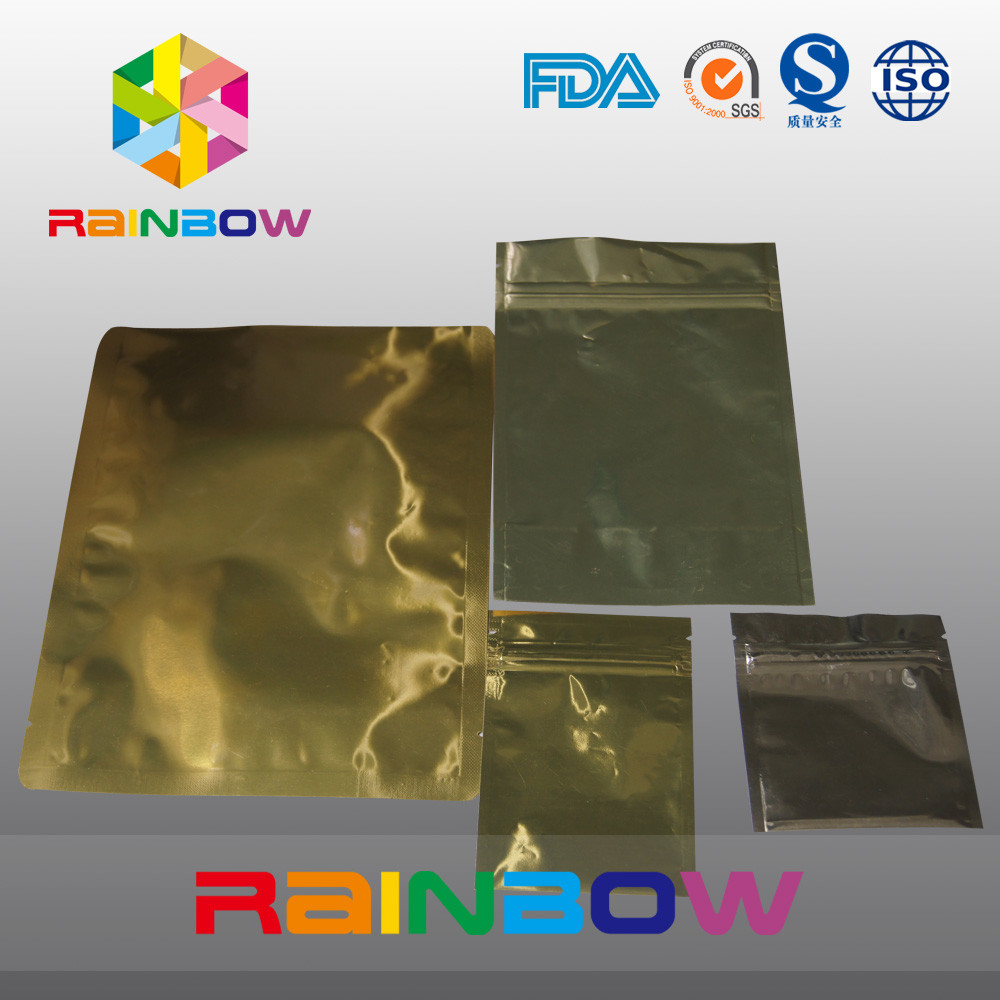 Emballage statique de poche de tirette de sac de papier d'aluminium d'or anti pour les produits électroniques