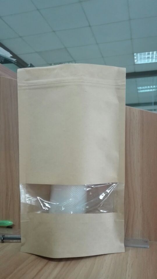 La poche zip-lock de Papier d'emballage Mylar adaptée aux besoins du client tiennent le sac de papier avec la fenêtre rectangulaire
