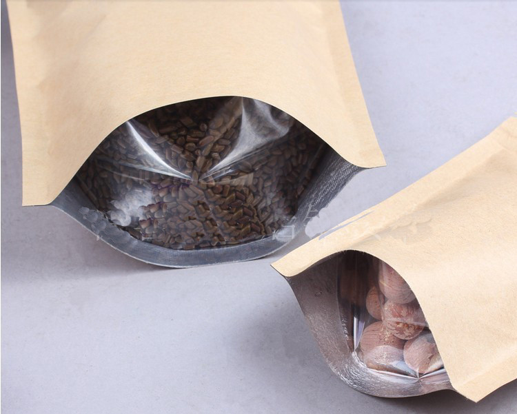 Sac imprimé par coutume de papier d'emballage avec la fenêtre transparente pour le café Beens