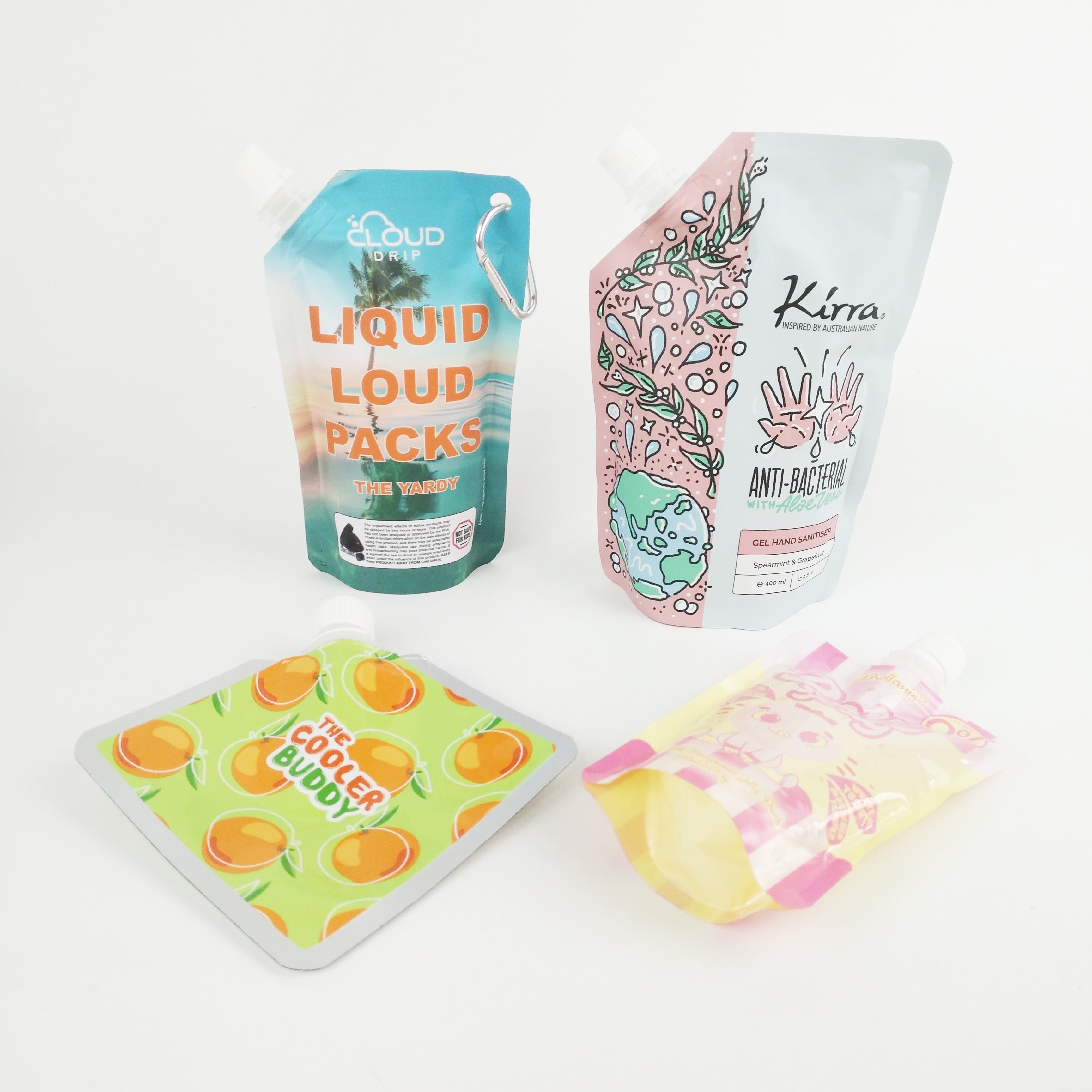 Support de empaquetage de liquide jailli par cosmétique de shampooing de poche faite sur commande de bec vers le haut des poches