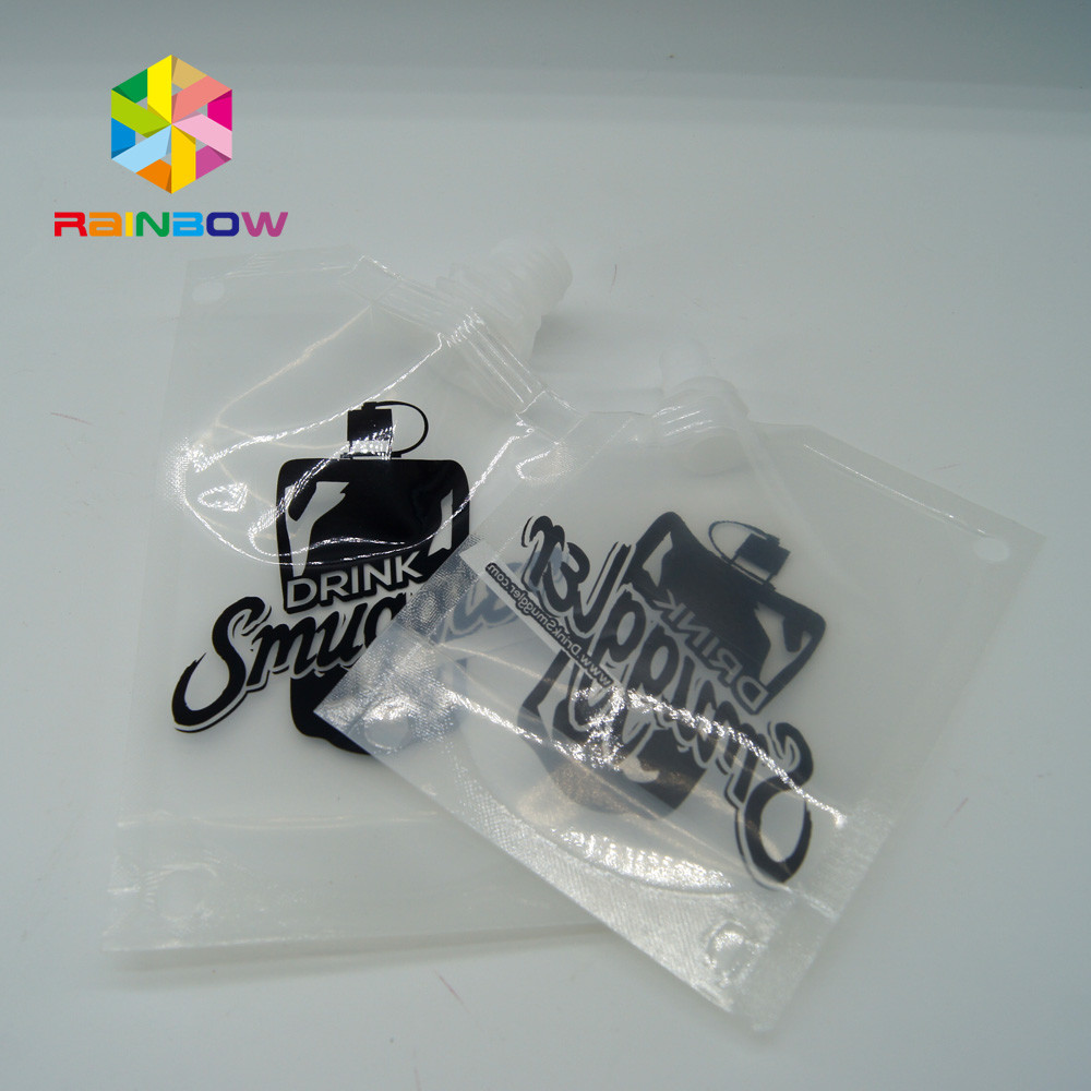 BPA libèrent 4 la poche en plastique transparente réutilisable de flacon/boisson alcoolisée de vin de non-fuite de l'once 8OZ