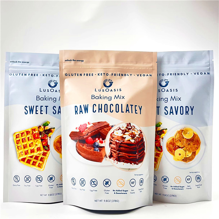 La serrure imprimée de fermeture éclair d'emballage de sac de casse-croûte de gâteau de biscuit de poche de Mylar de catégorie comestible a stratifié