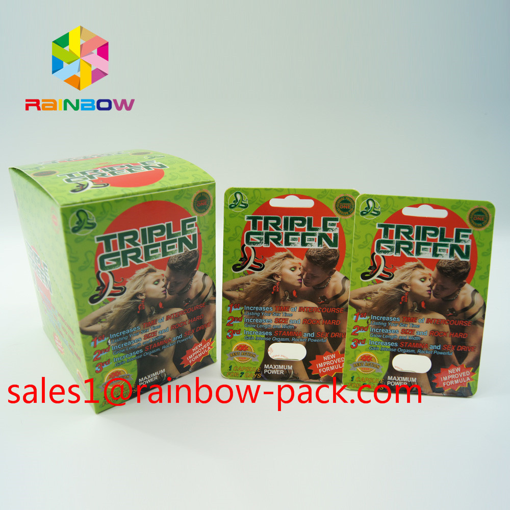 Les pilules d'amélioration de sexe de boîte de présentation de Mamba noir empaquetant la carte 3D effectuent la pilule de sexe