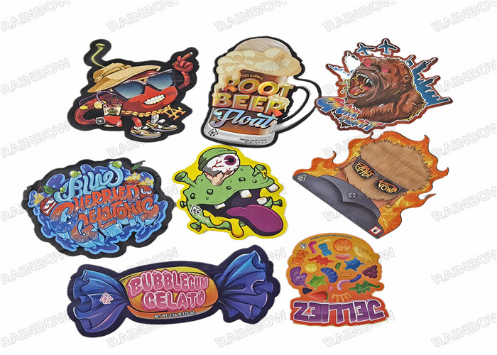 Mylar comestible met en sac le sachet en matière plastique formé pecial découpé avec des matrices avec les sacs zip-lock de biscuit de la sucrerie 3.5g