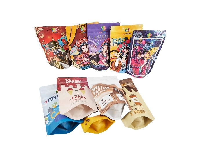 Support de plastique de papier d'aluminium vers le haut des sacs zip-lock rescellables de Mylar de preuve d'odeur de poche