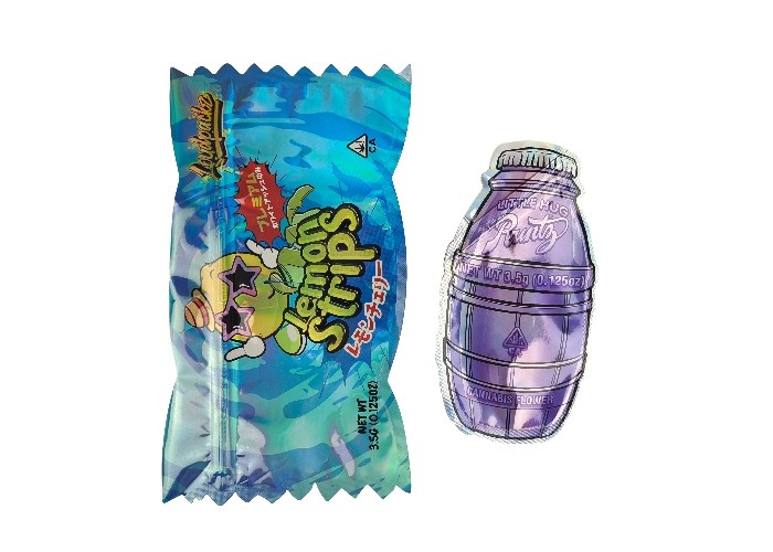 La preuve imprimée faite sur commande Mylar zip-lock d'odeur de 3.5g 0.125oz met en sac la forme irrégulière découpée avec des matrices spéciale