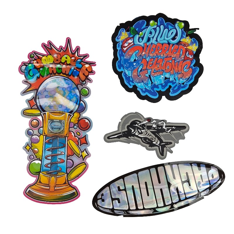 3.5g fait sur commande - 28g Mylar découpé avec des matrices par hologramme brillant met en sac la forme spéciale pour le biscuit de puissance de nourriture