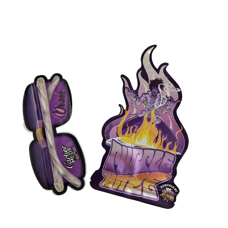 Sacs d'impression numérique à fermeture à glissière de forme personnalisée 3,5 g 7 g 14 g Sacs Mylar en feuille d'aluminium pour biscuits