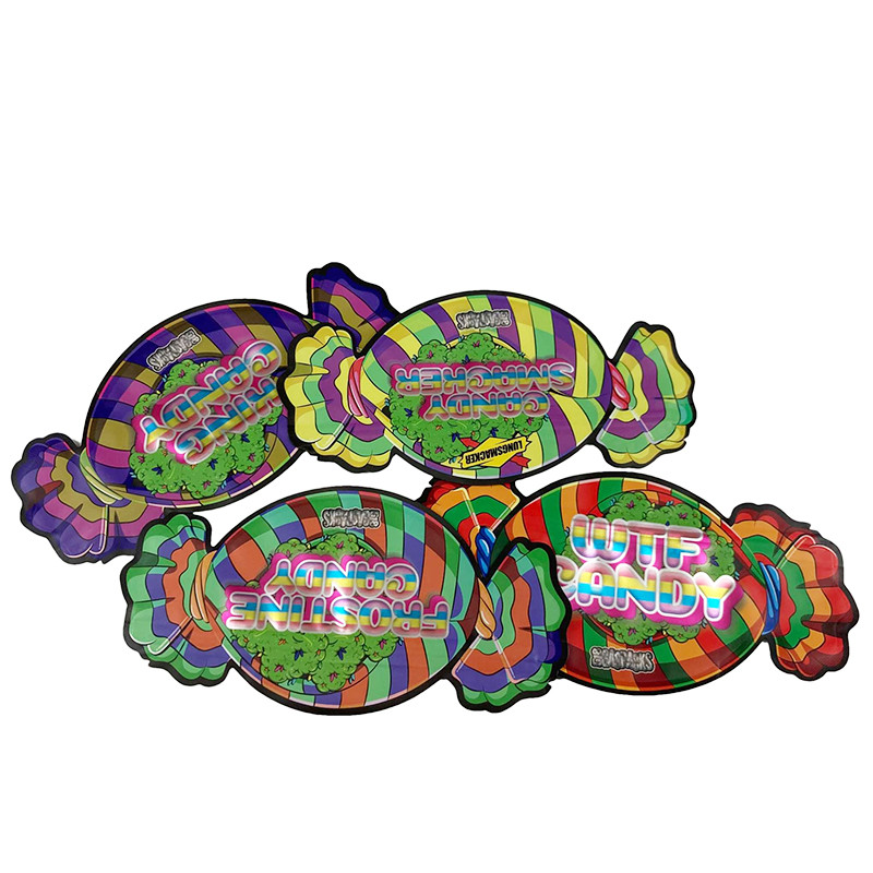 Impression personnalisée du logo 1/8 oz Sac Mylar résistant aux enfants 3.5g Comestible biscuits recouvertables sac de sortie Mylar gommé