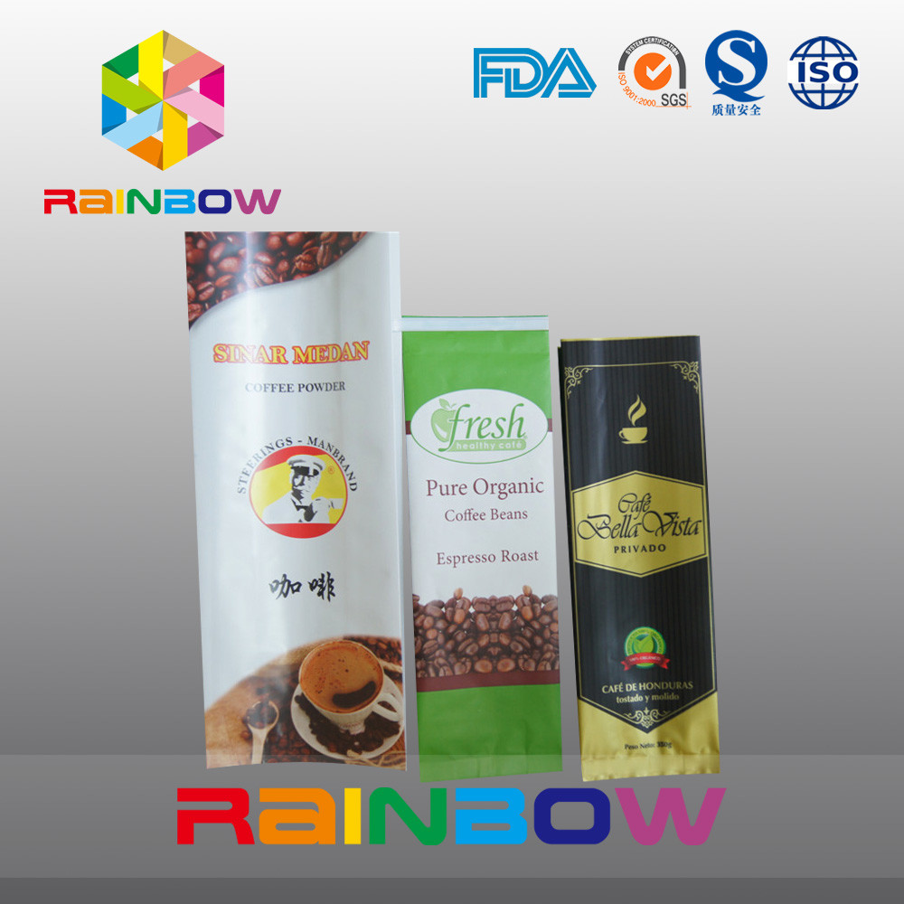 sac latéral blanc d'emballage de café du gousset 12oz avec la valve/impression faite sur commande