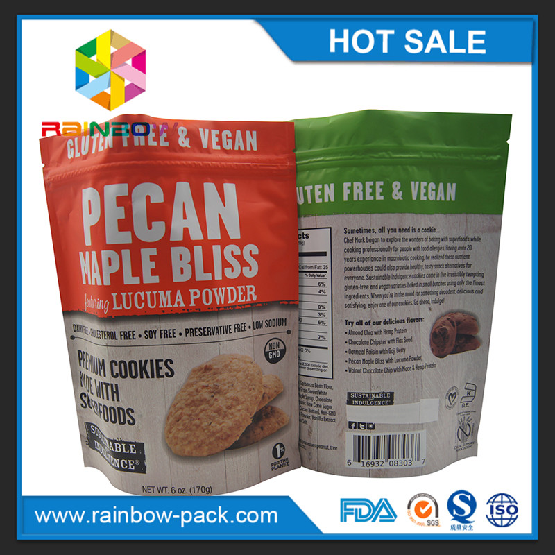 l'emballage de papier d'aluminium de puces de sacs de puce de papier d'aluminium tiennent les biscuits 250g zip-lock empaquetant la poche