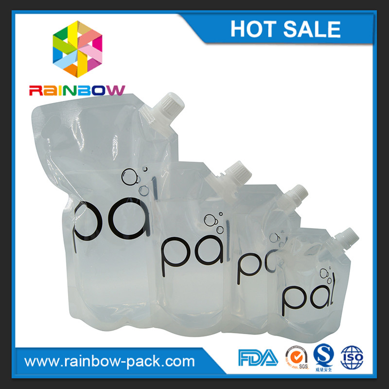 4oz/8oz/16oz transparents tiennent la poche de vin avec le bec libre de BPA