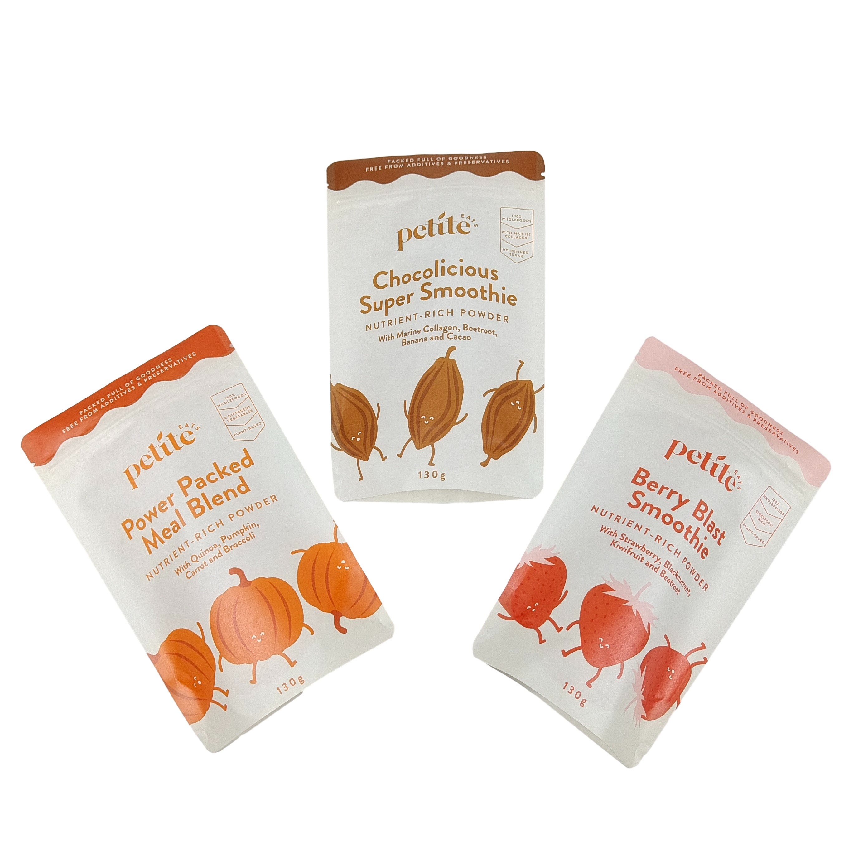 Des sacs imprimés biodégradables et recouvertables avec fermeture à glissière