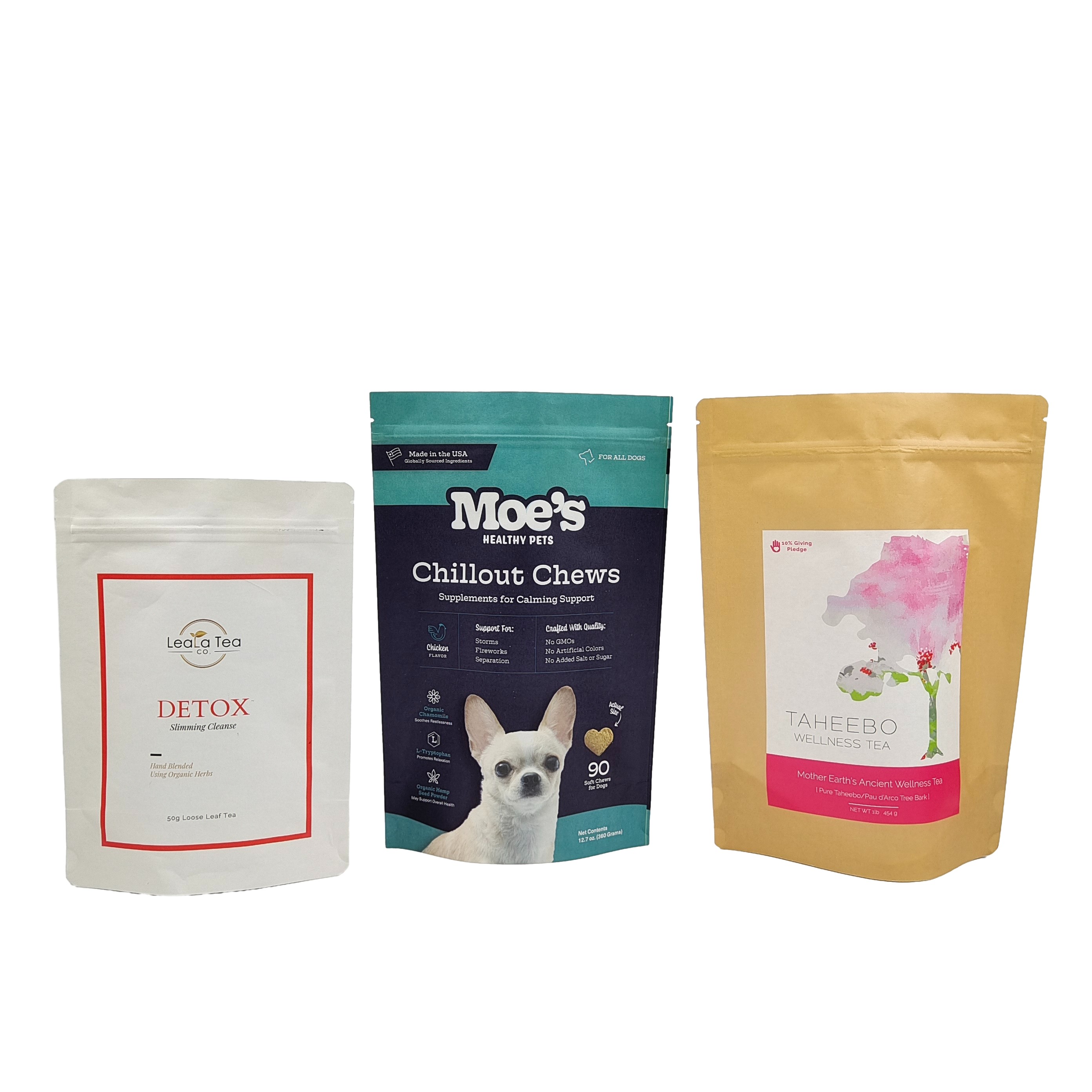 Sacs biodégradables en papier d'aluminium reconditionnables de qualité alimentaire