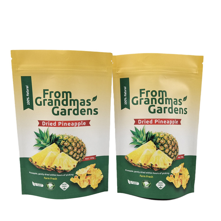 Imprimé sur mesure, timbre en or réutilisable, sacoche en papier kraft, imprimé numérique, sacs Mylar écologiques