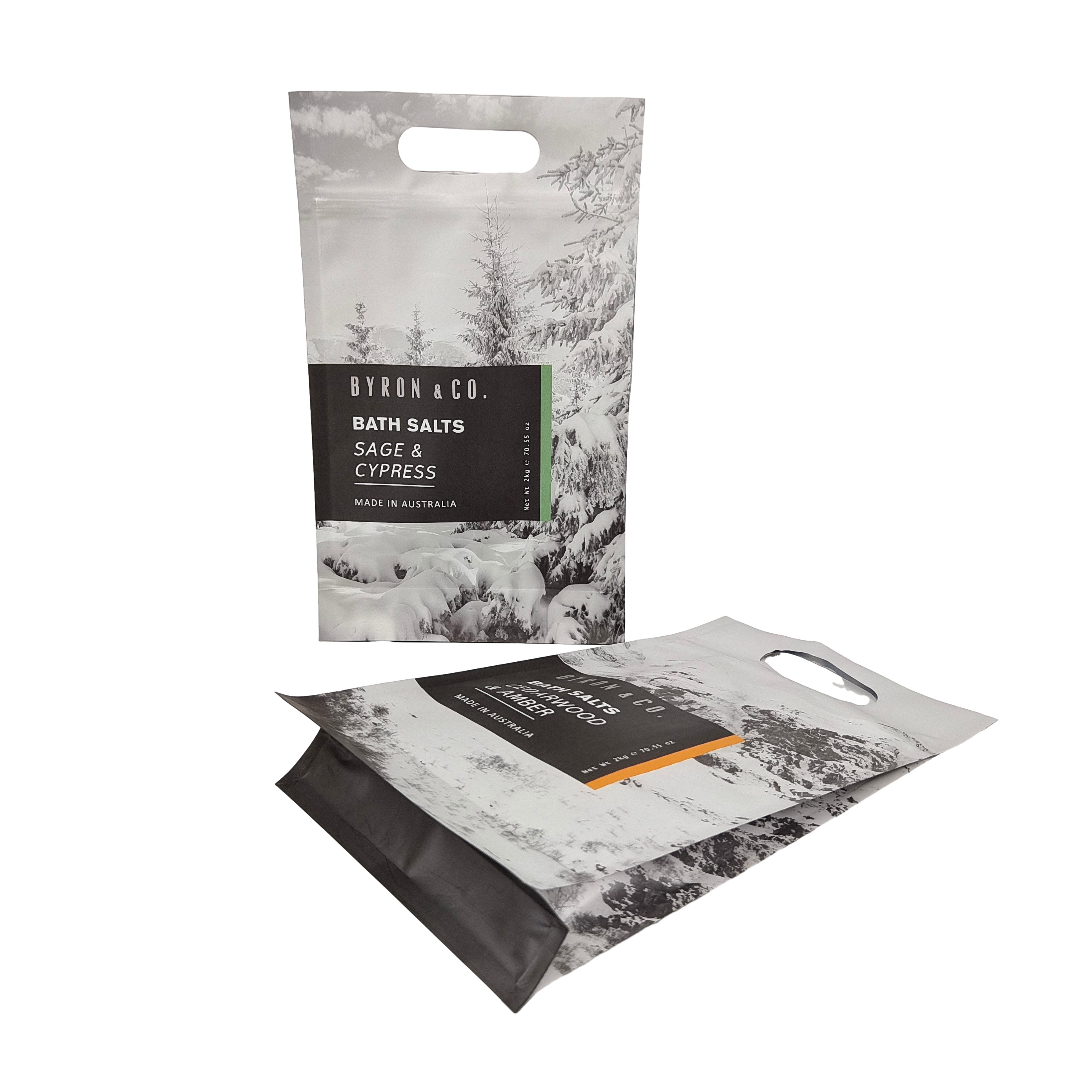 Sacs à dos en plastique à fermeture à glissière en plastique carré à fond plat Sacs alimentaires d'emballage de côté Sceau Sacs alimentaires pour animaux de compagnie avec poignée