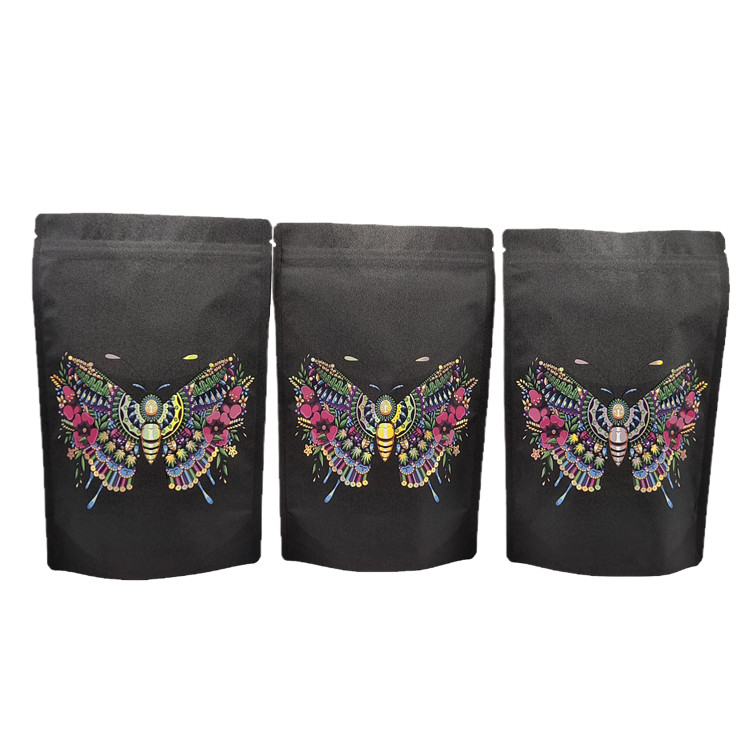 Sacs d'emballage en papier kraft écologique personnalisé en gros avec sacs Mylar UV re-fermables pour la poudre de protéines d'épices