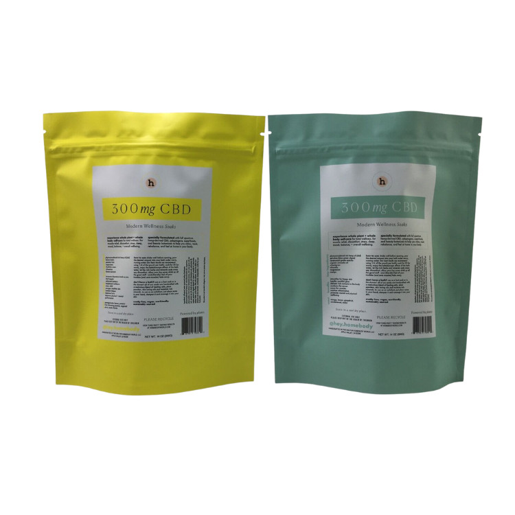 Sacs à thé à imprimer sur mesure à nouveau verrouillable Mylar Stand Up pouch avec sac à thé fermeture à glissière