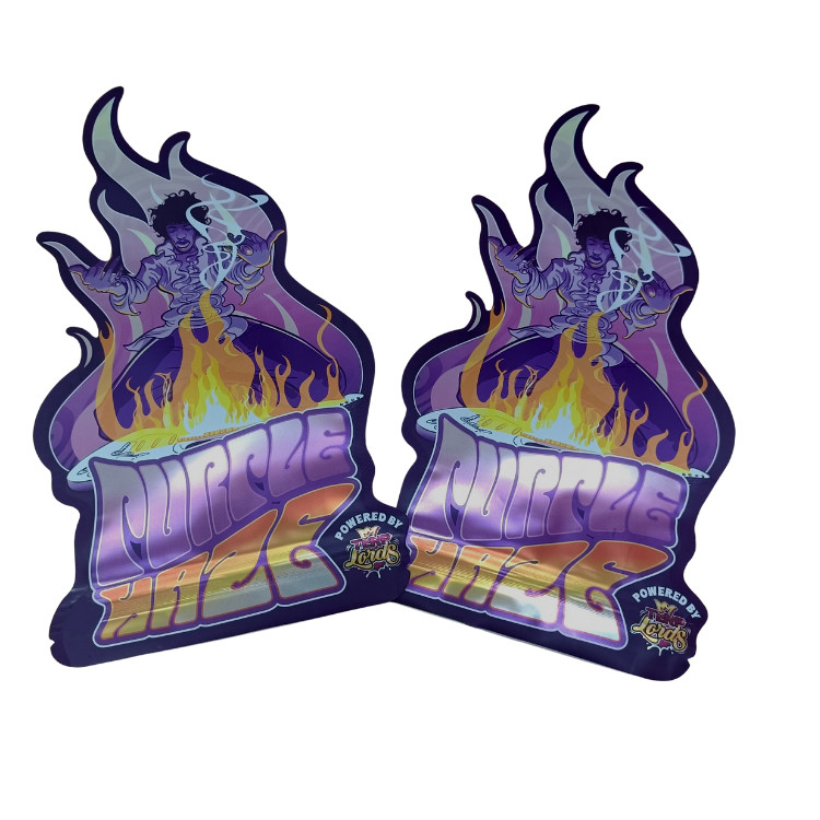 Impression personnalisée 3.5g Mylar sacs à découper sacs irréguliers avec fermeture à glissière cercle Mylar Soft Touch sacs de bonbons en plastique