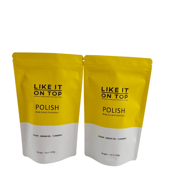 Sac d'emballage à fermeture à glissière fermeture à glissière en plastique bain de sel démaquillant corps debout sac avec fermeture à glissière