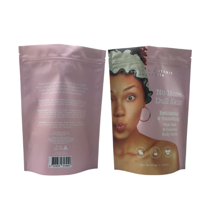 Fermeture à glissière recyclable Poche debout en papier d'aluminium Body Scrub Profitez du spa Bain trempé Sel de mer Emballage en plastique biodégradable