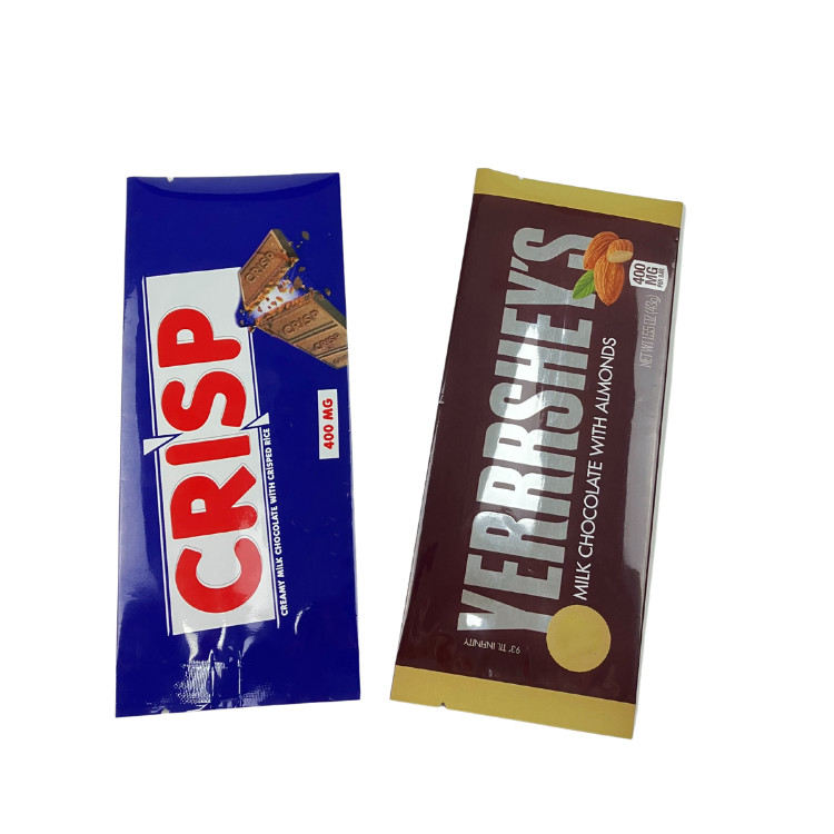 Imprimé sur mesure de qualité alimentaire à l' arrière du côté scellé Sachet Snack Energy Bar Enveloppe Emballage Sac de chocolat à base de champignons