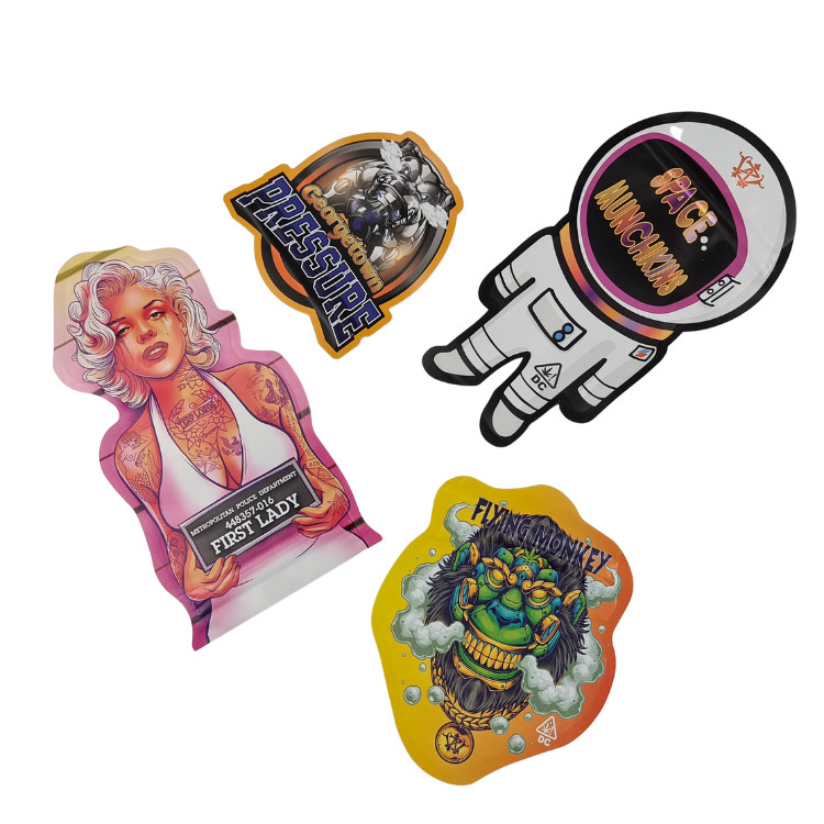 Sacs de bonbons à l'odeur et à l'épreuve des odeurs en plastique en forme de fermeture à glissière personnalisée 3.5g 7g Sacs Mylar à la forme personnalisée