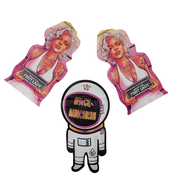 Forme d'impression personnalisée Mini sac Mylar 1g 3,5g 7g 14g 28g Champignon résistant aux odeurs des enfants Soft Touch Cali Pack Sac Mylar