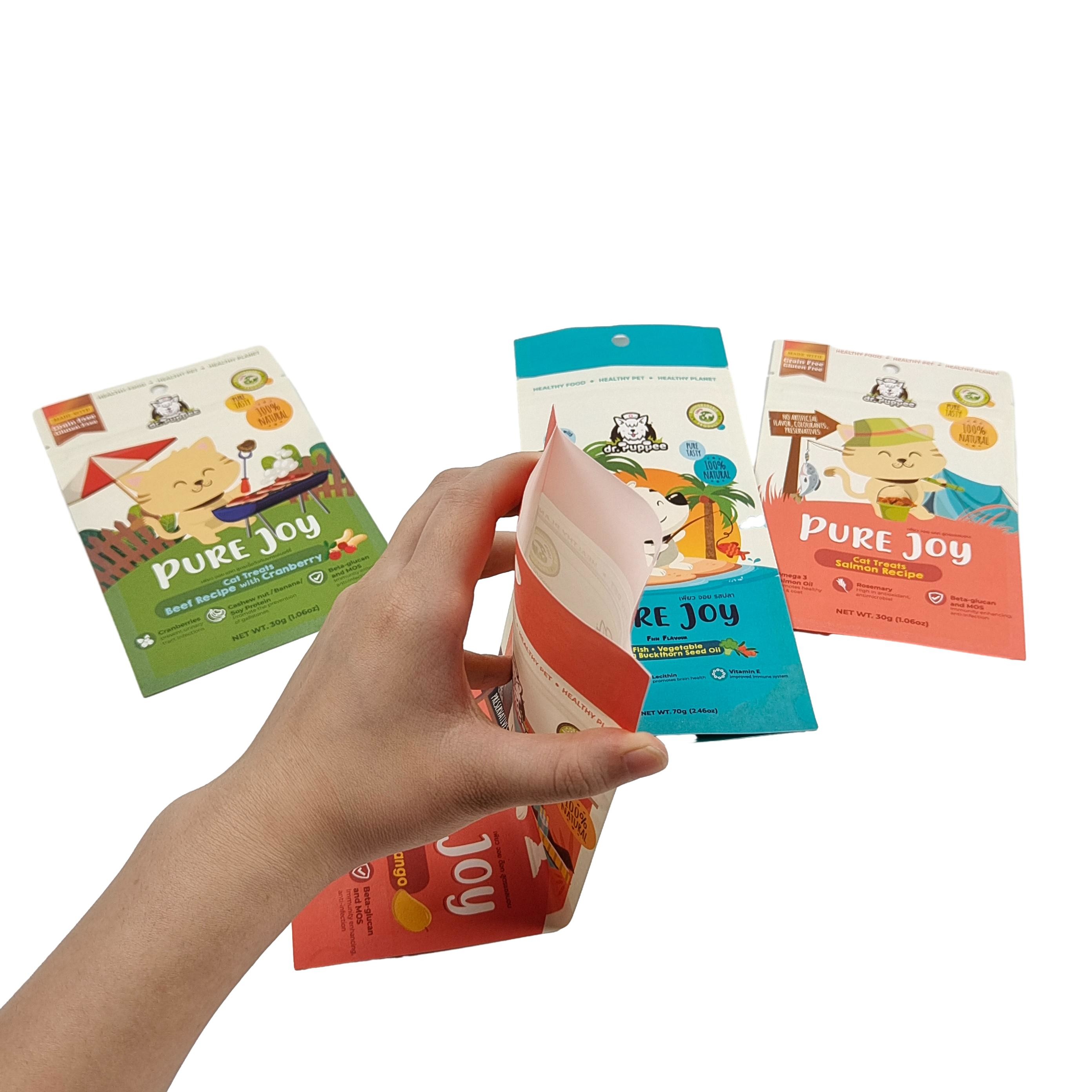 Sac en papier biodégradable et compostable Fermeture à glissière imperméable Fermeture à glissière debout Sac recyclé pour les aliments