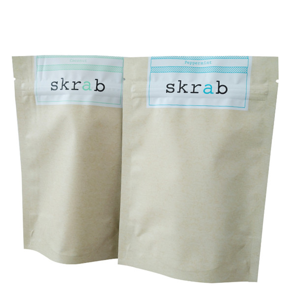 Sacs en feuille d'argent debout avec conception d'emballage Doy pour l'emballage de gommage du corps du café