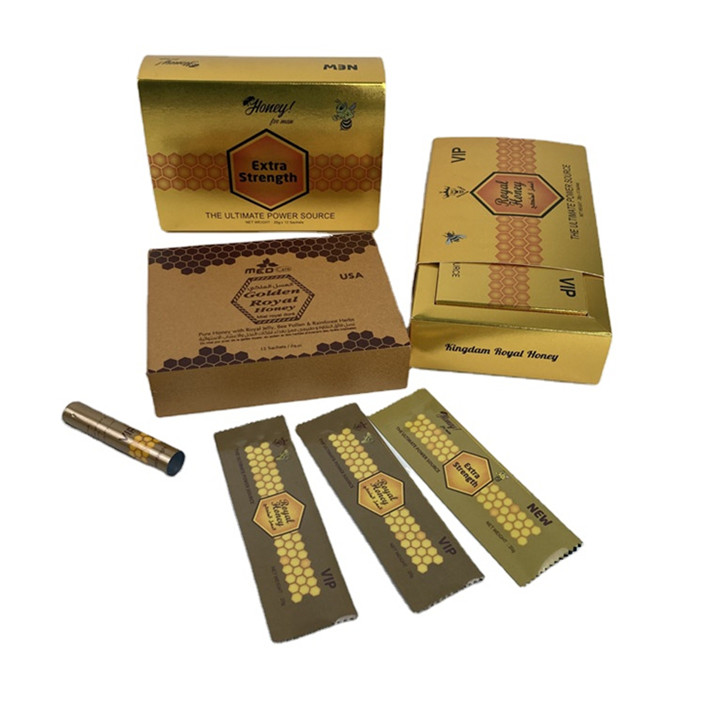 Impression personnalisée en or Vital Vip Honey Packaging Sachet de fleurs HMF Royal Honey Vip pour lui Vital Vip Honey Packaging