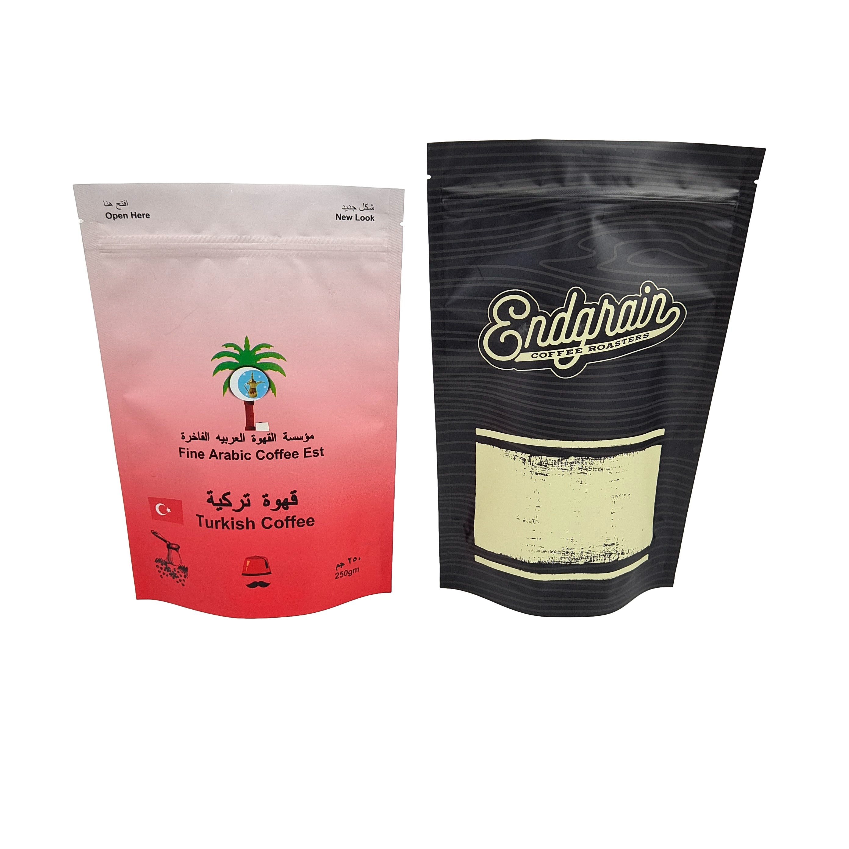 Logo personnalisé Sac à café debout de haute qualité avec vanne facile à déchirer Fermeture à glissière Sac en aluminium