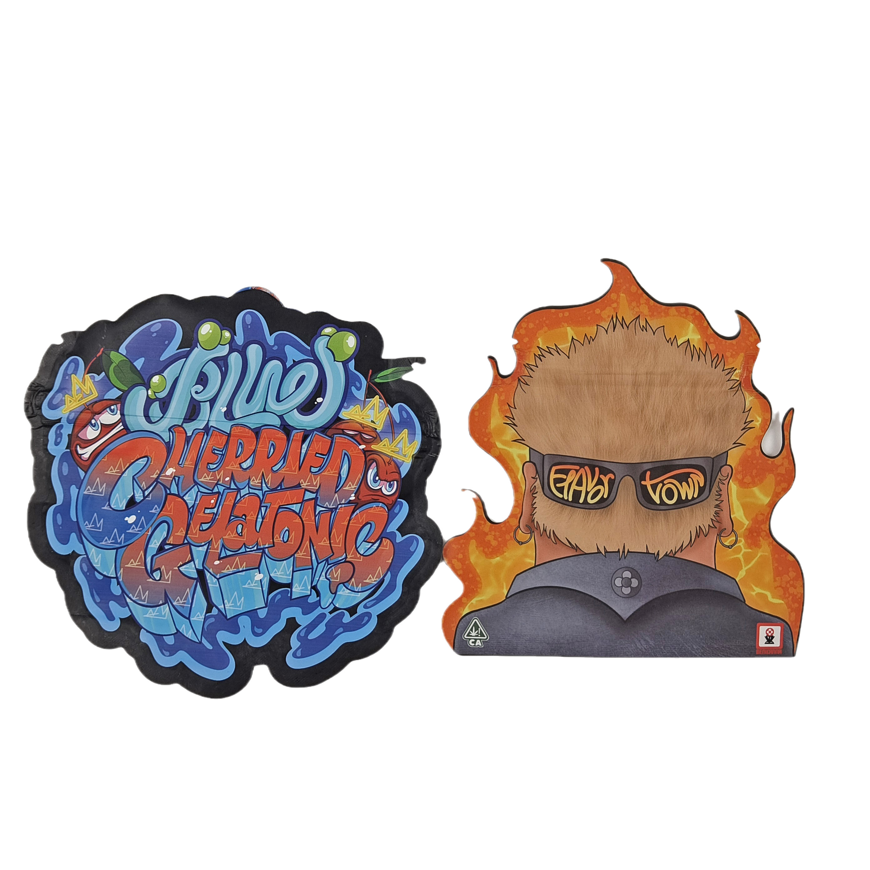 Sacs d'impression numérique personnalisés Emballage Holographe Foil à découpe spéciale en forme de fermeture à glissière en plastique Mylar 3,5 g Sacs à découpe