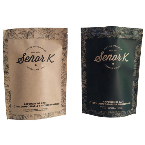 Sac à fond plat Film d'emballage alimentaire Blanc clair Impression supérieure Remplissage avec vanne à air