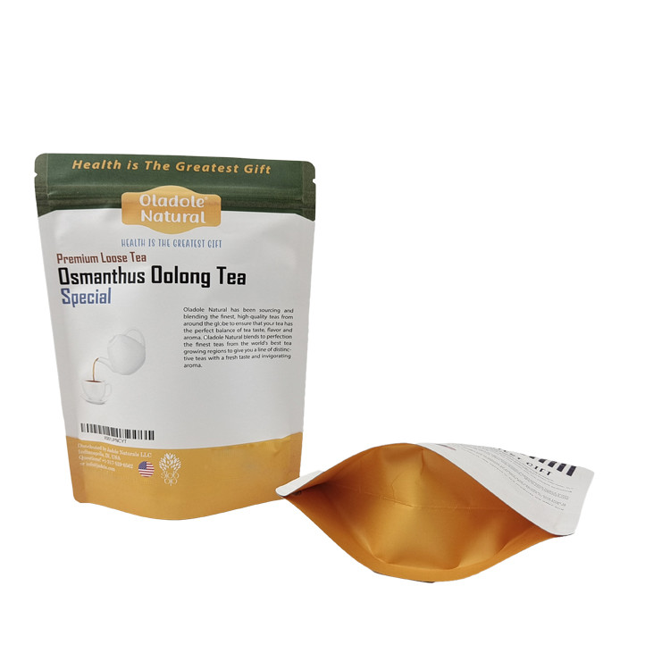 Faible MOQ Sac de papier Kraft à fermeture fermée à la fermeture à glissière personnalisé Biodégradable Sac Mylar à fermeture fermée à la fermeture pour animaux de compagnie