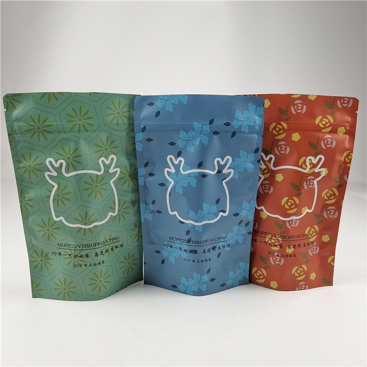 Taille personnalisée Sac à collations écologique Emballage Matte Foil d'aluminium Stand Up Poche Fermeture à glissière Sac à jouets