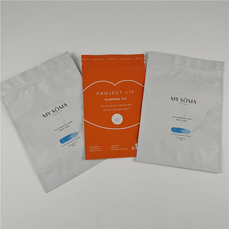 Fabrique en gros Matériau d'emballage alimentaire Emballage Matte Foil d'aluminium Stand Up Pouch Ziplock Doypack Sac