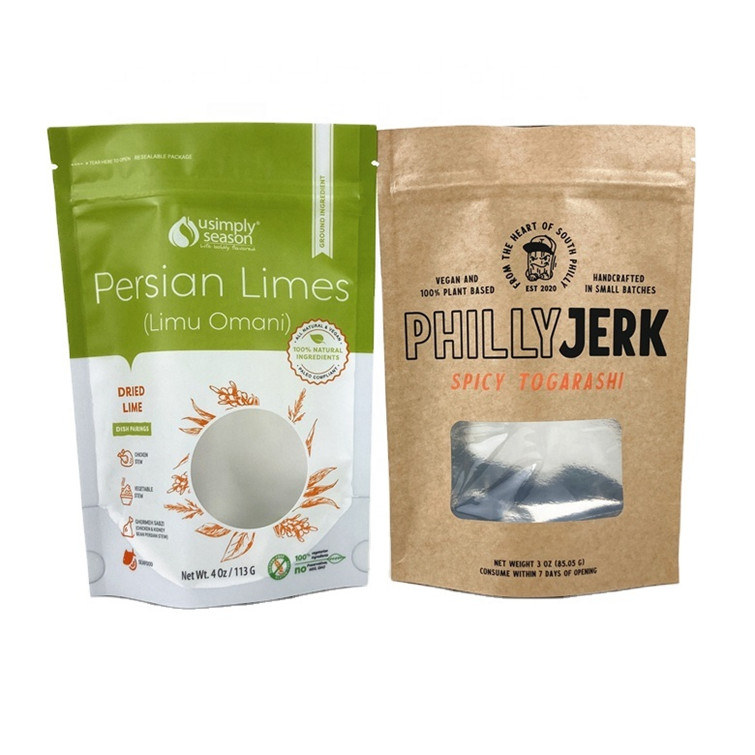 Sacs en papier kraft de qualité alimentaire pour mangue poudre comestibles Noix de biscuit Aliments pour animaux de compagnie Thé écologique Sacs en papier résistant à l'odorat