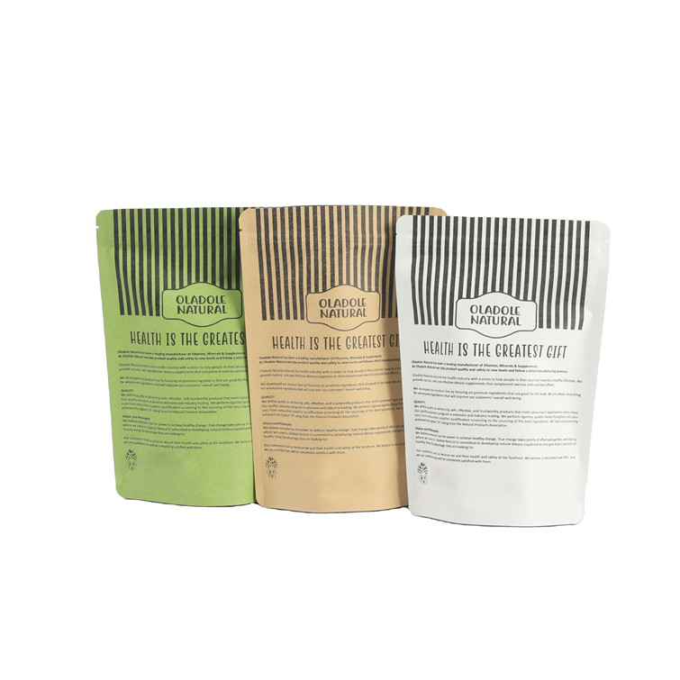 Sacs en papier kraft de qualité alimentaire pour mangue poudre comestibles Noix de biscuit Aliments pour animaux de compagnie Thé écologique Sacs en papier résistant à l'odorat