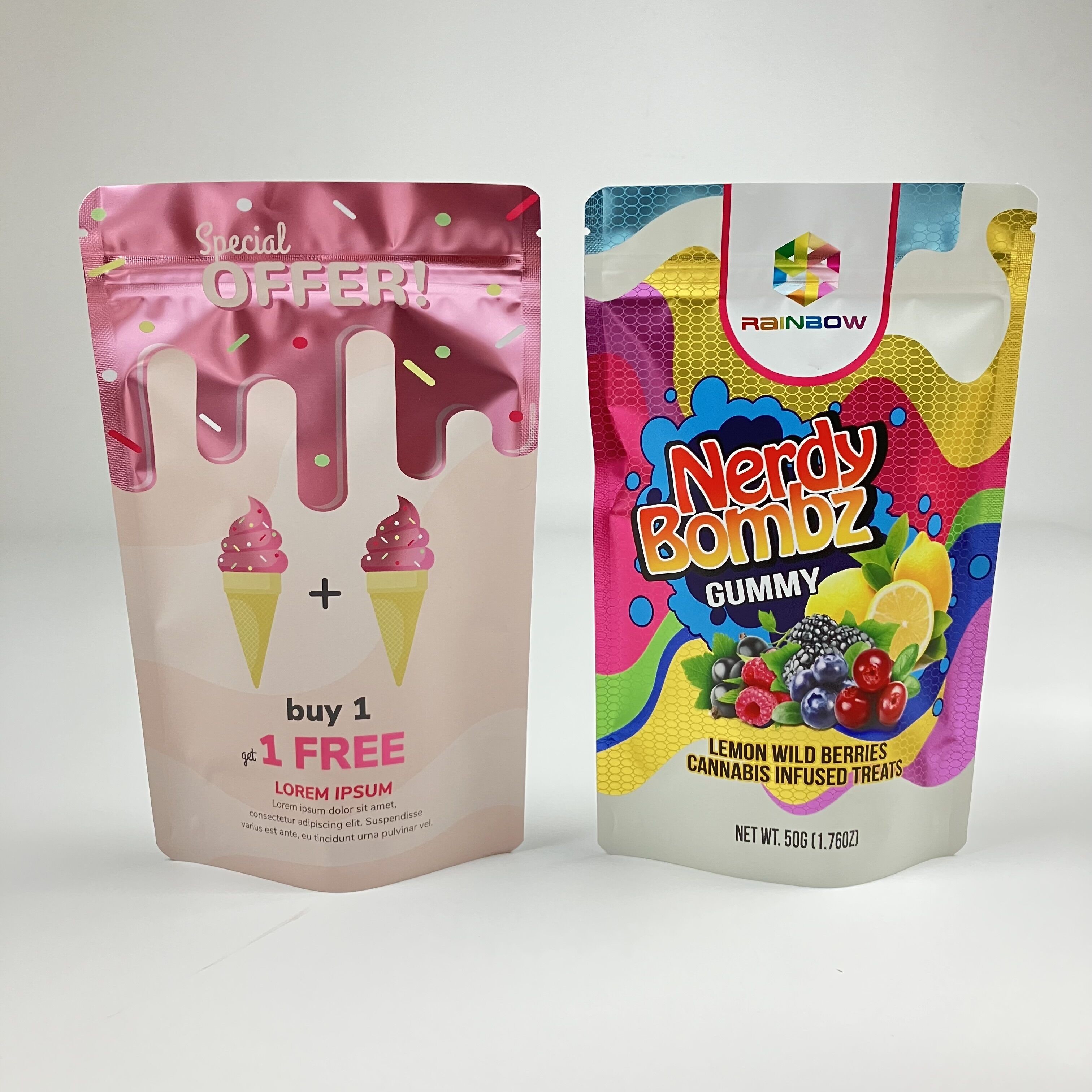 Fabrique directement personnalisé sac fermeture à glissière verrouillable VMPET anti-odeur de qualité alimentaire debout sac fermeture à glissière