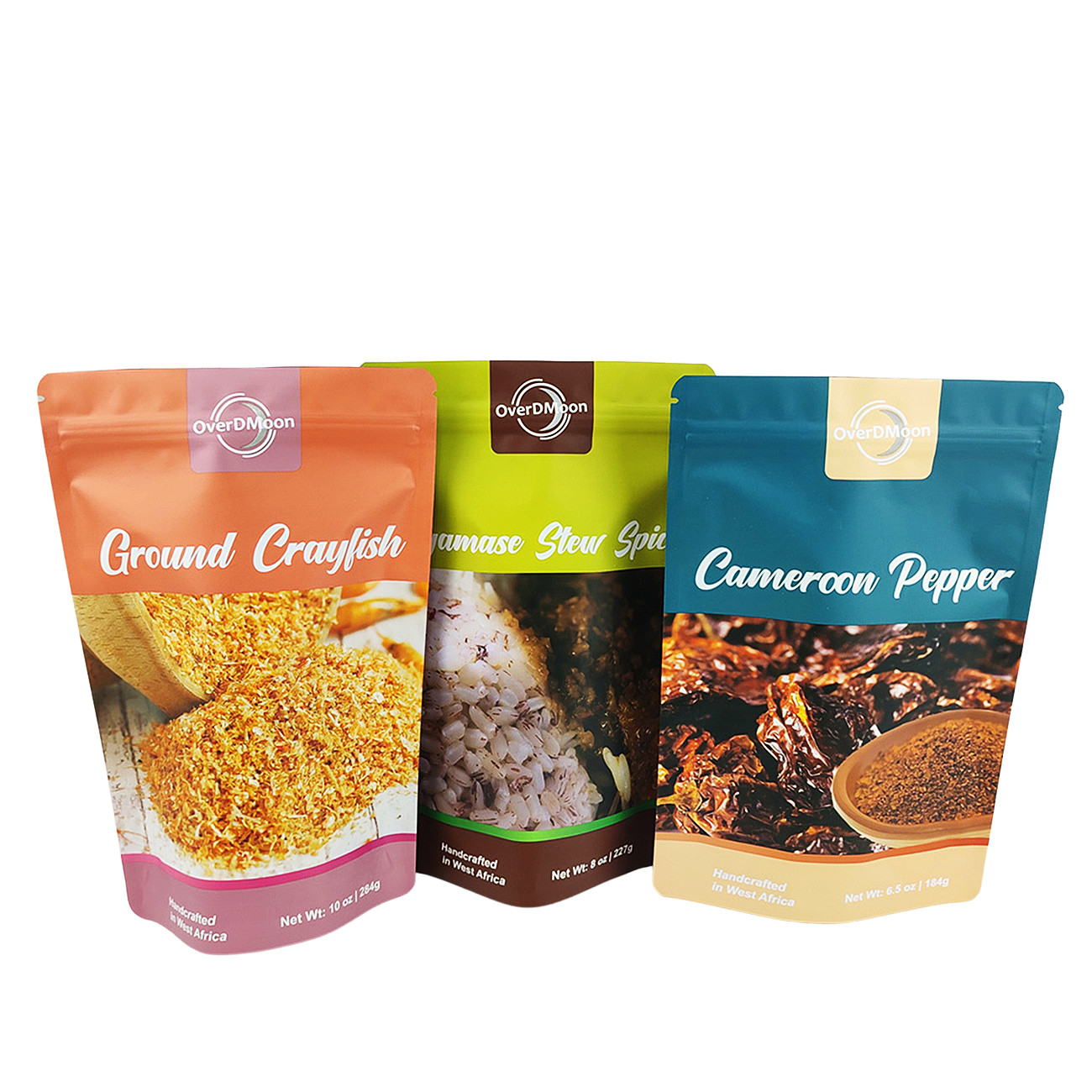 Matte Finition 250g Sac en plastique pour assaisonnement emballage sac de condiments de qualité alimentaire