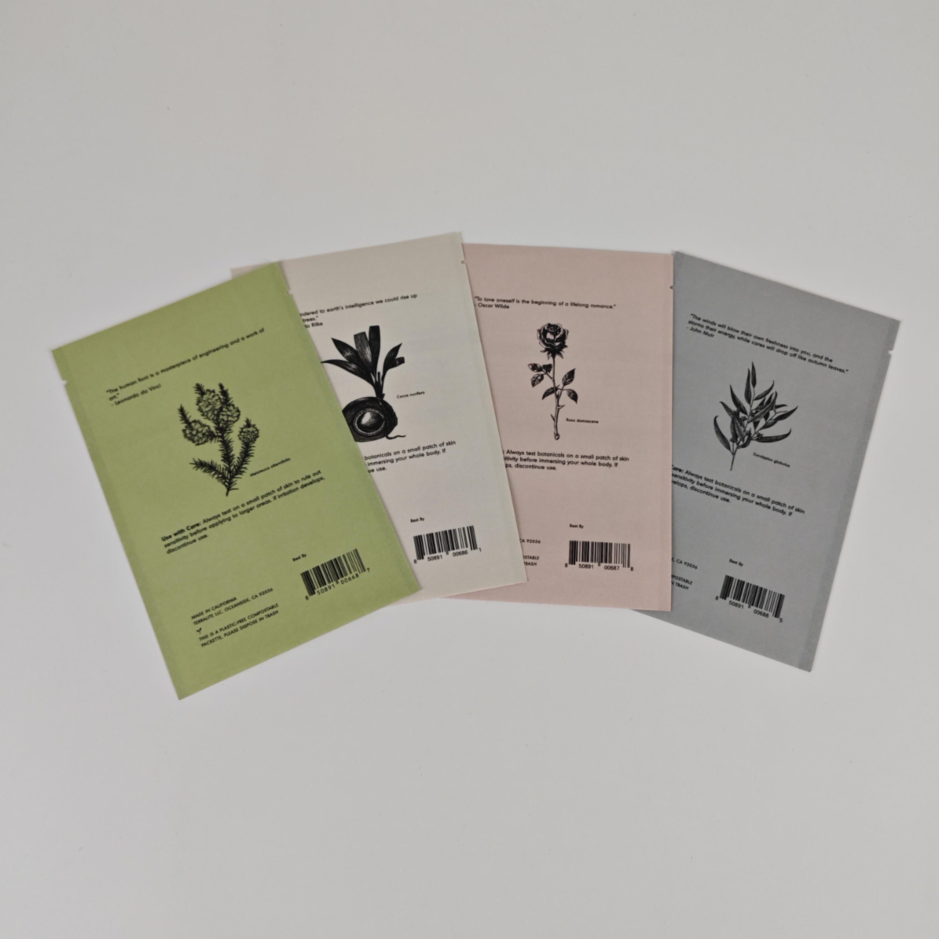 Produits cosmétiques Crème pour le visage Biodégradable Kraft Pouch Impression numérique sur mesure Petits sacs