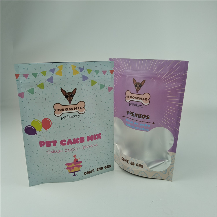 Logo personnalisé de haute qualité imprimé emballage de stockage lisse sac en plastique en papier pouce pour les aliments pour animaux de compagnie