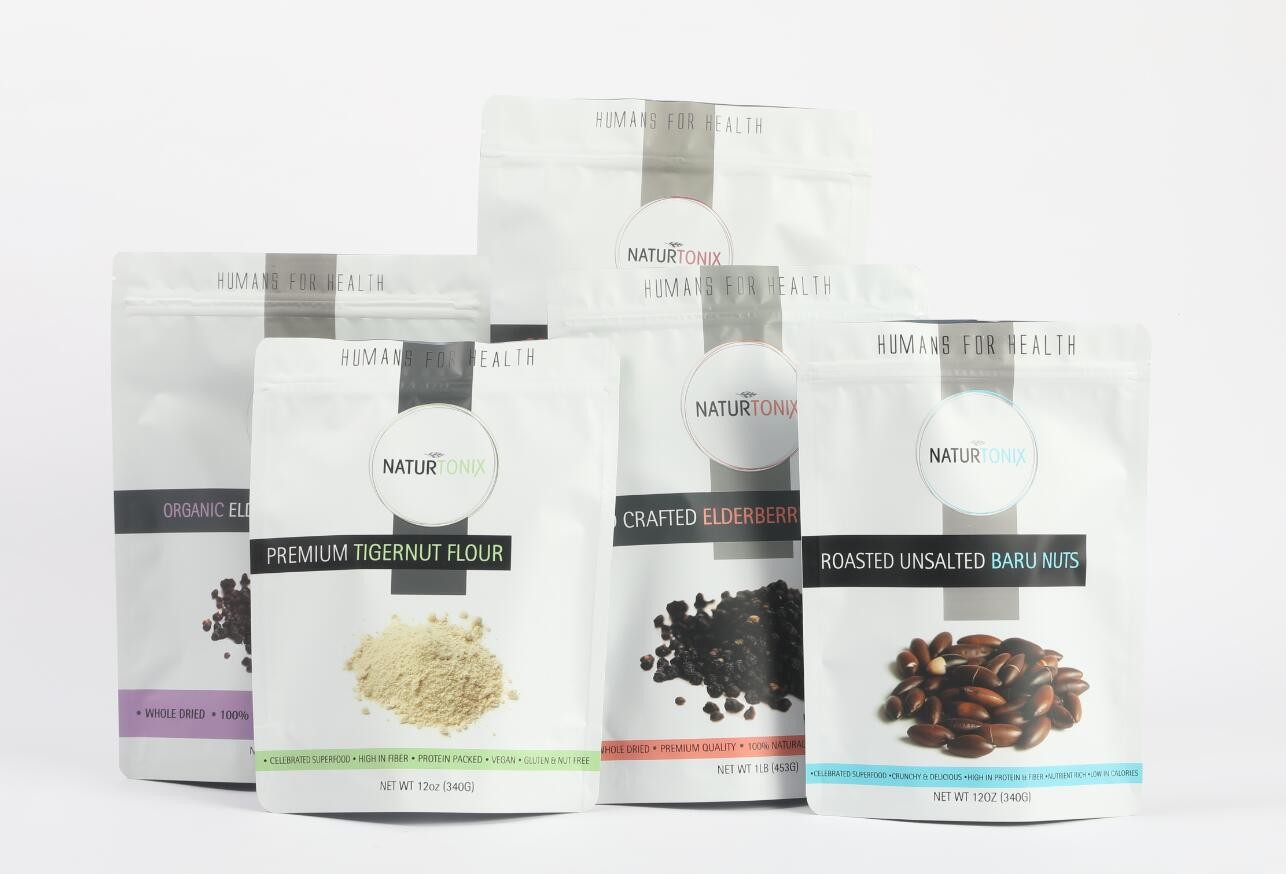 Sacs à trois côtés personnalisés Sacs à thé Emballage en finition brillante ou mate