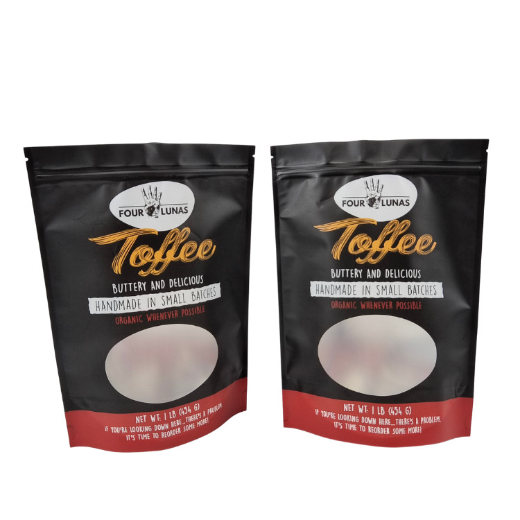 Caractéristique de l'encoche déchirante Sacoche de nourriture pour animaux de compagnie avec conception transparente et fermeture à fermeture éclair